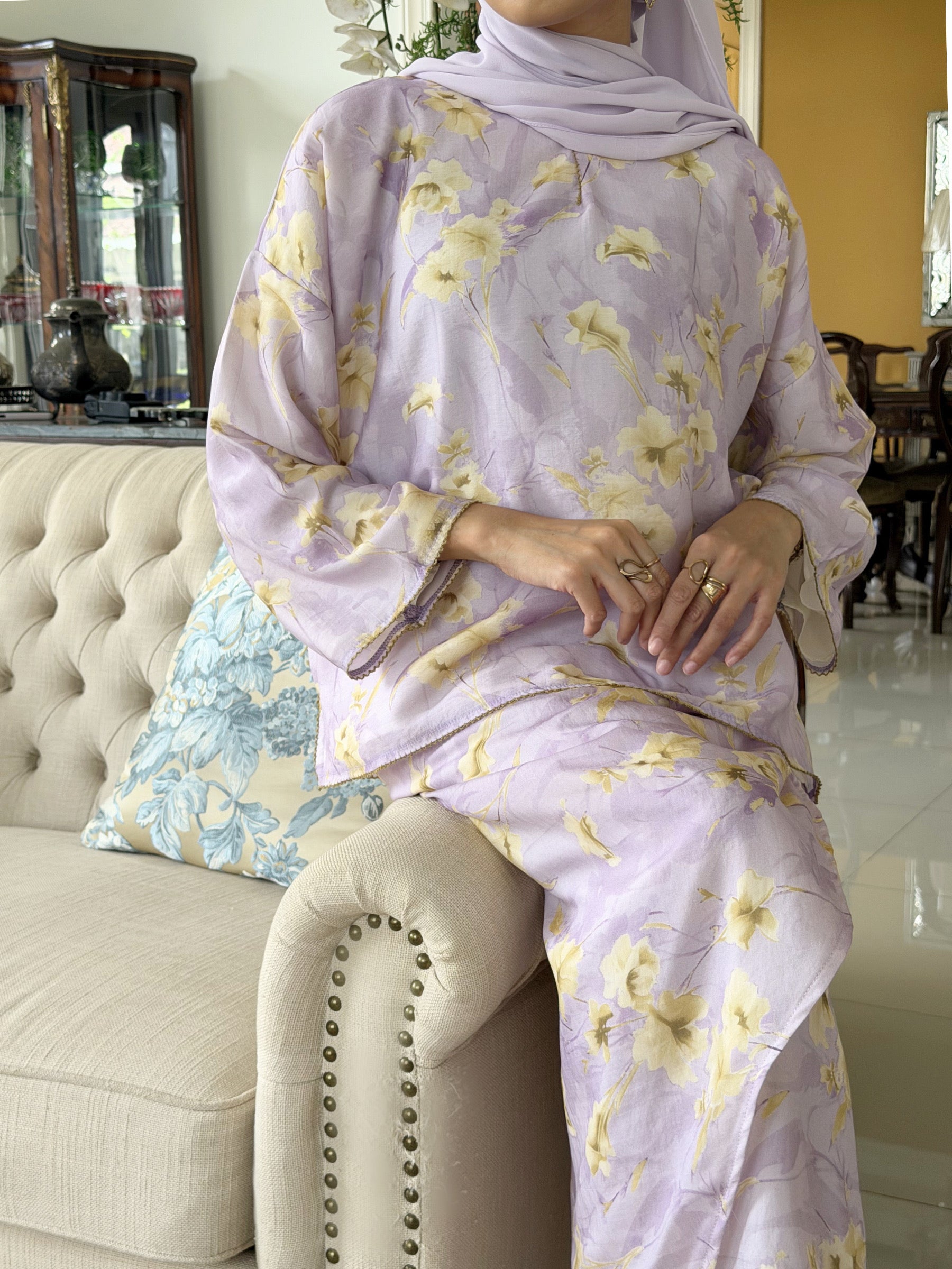 Maya Kurung Kedah Set in Lilac
